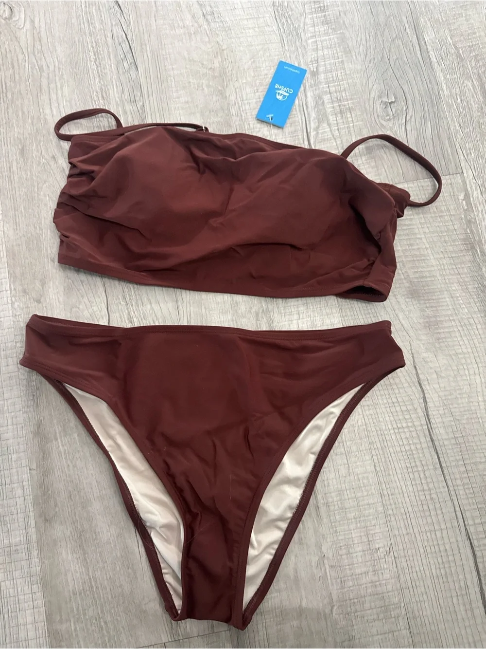 Cupshe Rust Square-Neck Bikini Set - Picture 4 of 10